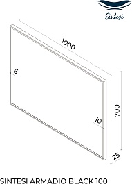 Sintesi Зеркало Armadio Black 100x70 черное – фотография-11